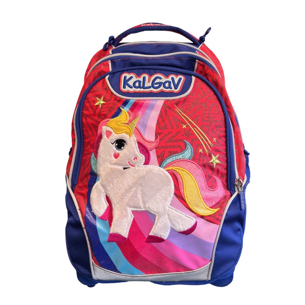 KalGav Suitcase and Backpack 2 in 1 Unicorn Large pockets Zippers Drink holder